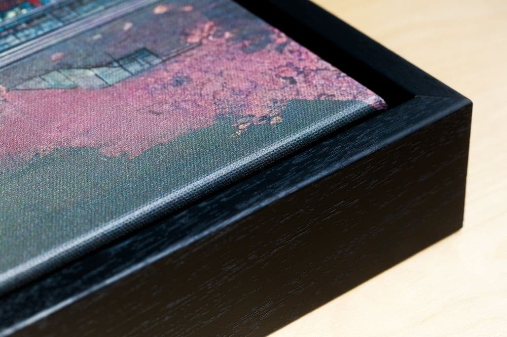 Close-up of premium custom canvas wall art showing gallery-grade texture and rich color